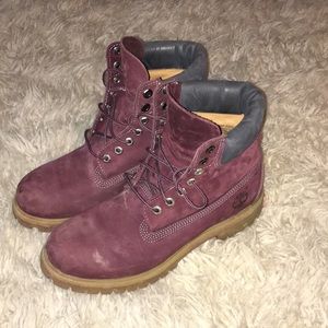 Maroon Timberland Boots
